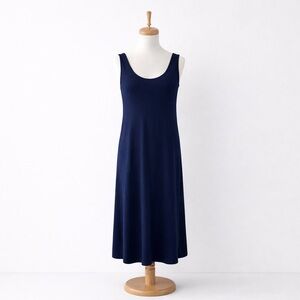 Massimo Dutti Navy Blue Tank Midi Dress  Minimalist  Size Small